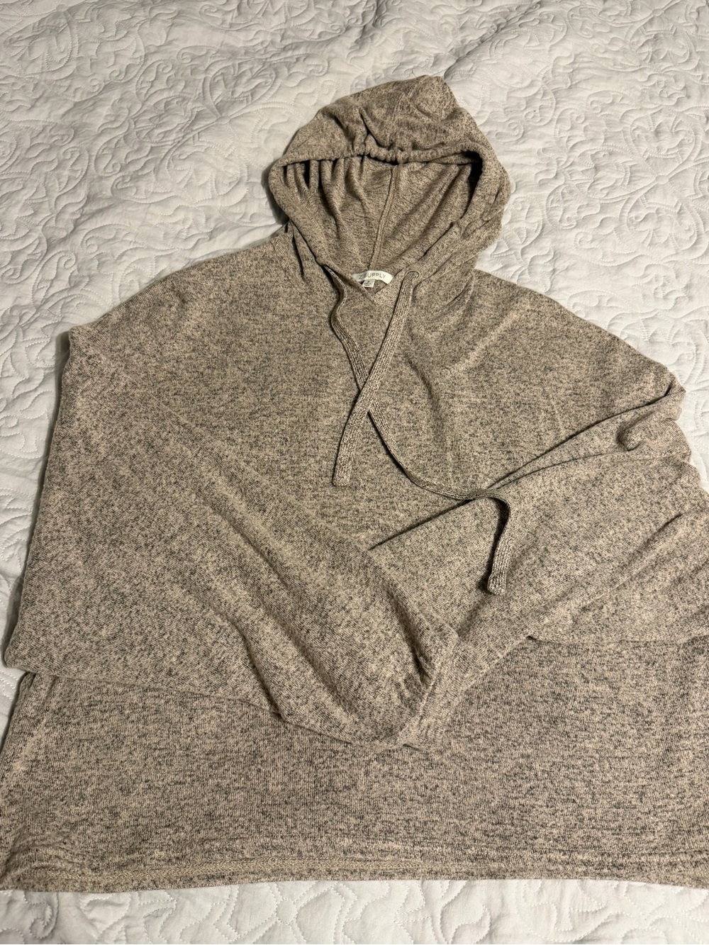Zsupply Hooded Pullover Sweatshirt in Taupe Heather